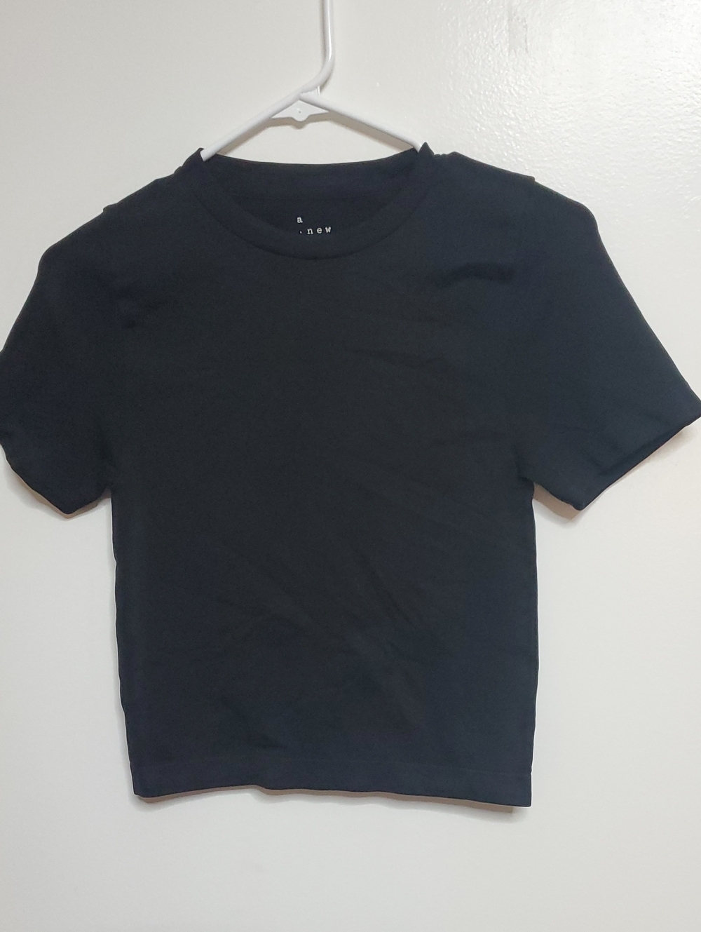 a new day Black Cropped Crewneck Tee Stretch